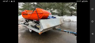 Trailer is still available (sleigh was sold) 1998 Moore dual Snowmobile Trailer Trailer with slush g...