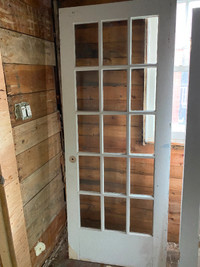 Solid wood beveled glass door