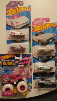 Hot Wheels Barbie bundle of 7 cars