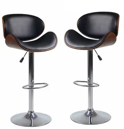 BRAND NEW DESIGNER BAR STOOL IN BENTWOOD AND FAUX LEATHER..., View more