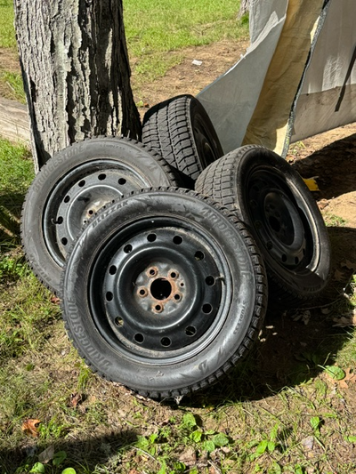 Bridgestone Blizzak WS90 winter tires, size 205/55R16, come mounted on steel rims These are used one...