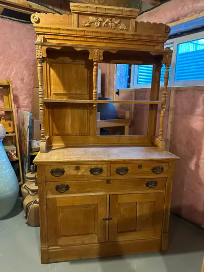 Antique solid wood hutch, View more