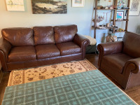 Good Condition Palliser Leather Couch and Armchair for Sale
