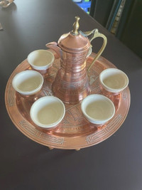 Brass tray, cups - Turkish coffee