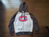 Montreal Canadiens hoodie black & gray large used/cotton ouaté