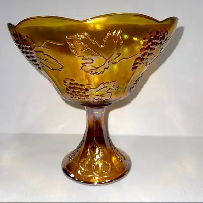 Vintage 1970's Indiana Glass Harvest  Amber Marigold Carnival, View more