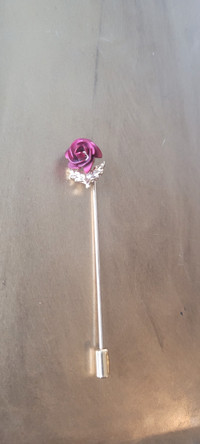 60s Red Rose Lapel Pin by JoAnne Jewels