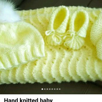 Beautiful hand knitted baby set