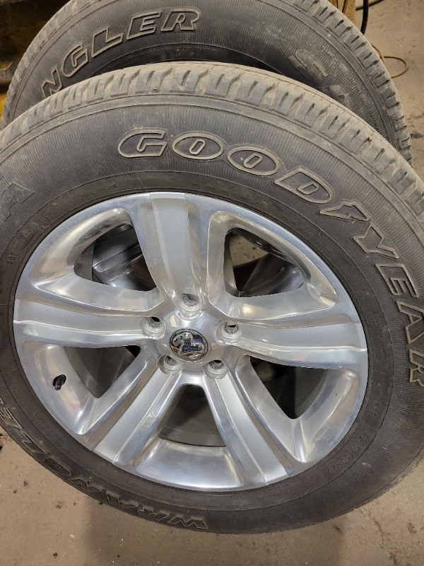 DODGE RAM 2019, 20" OEM rims with 2 Goodyear wrangler tires in Tires & Rims in Mississauga / Peel Region - Image 2