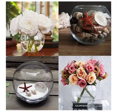 *CASH Only* Brand New Selling four clear glass fish bowl vases. They each have a capacity of 47 oz/1...