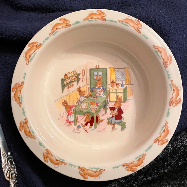 Vintage Bunnykins Royal Doulton Set Bone China bowl & spoon-NEW in Feeding & High Chairs in City of Toronto - Image 2