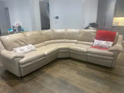 L Shaped Leather Sofa- Natuzzi, View more