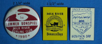 VINTAGE MILK RIVER COLLECTOR BUTTONS (1979 & 1980)