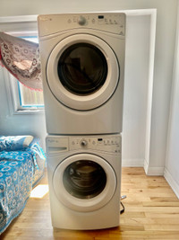 Like new whirlpool “27” stackable washer  dryer for sale 