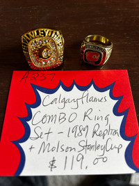 Calgary Flames COMBO Ring Set Molson + Replica 1988 Showcase 304