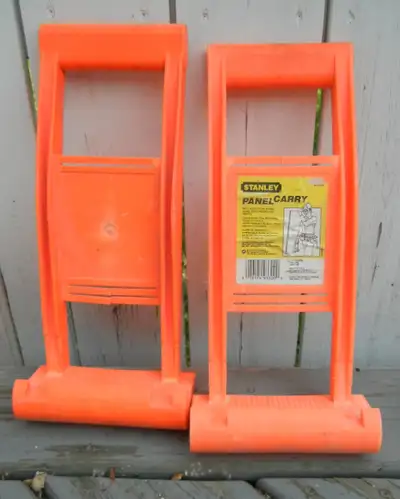 Set of 2 Stanley panel/drywall carriers. Each carrier makes it easy to transport large sheet items....