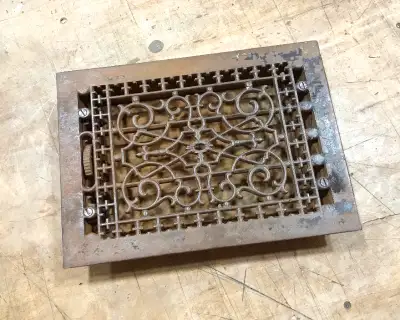 grate - antique floor grate with louvers for sale - GBon8x12, View more