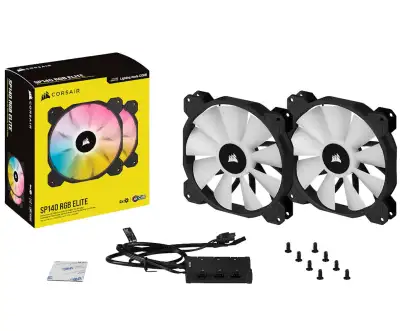 CORSAIR ICUE SP140 RGB ELITE PERFORMANCE 140M WHITE DUAL FAN KIT, View more