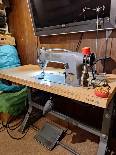 SINGER Industrial Sewing Machine in great working condition, View more