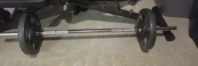 Barbell with 25lb Plates, View more