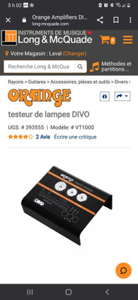 Recherche  tubes tester Orange VT1000