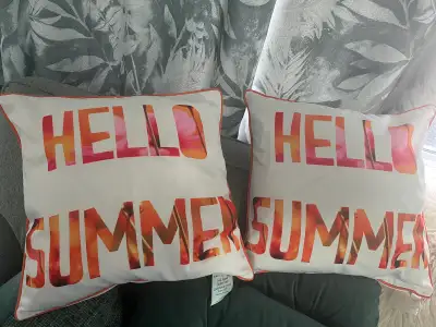 Canvas Wasaga Outdoor Rug and Hello Summer Cushions, View more