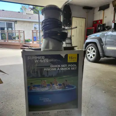 Circulation pump with filter universal fit for most above ground quickset pools. Use a couple years...