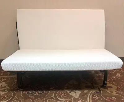 Almost new（not been used） Sturdy IKEA LYCKSELE sofa bed frame in black metal with wood slats. Comes...