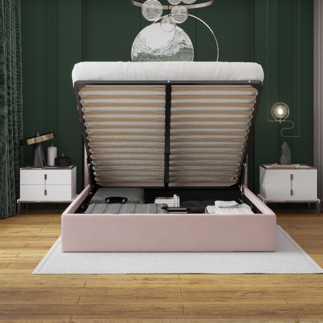Brand New Upholstered Queen Size Beds | Velvet King Bedframes in Beds & Mattresses in City of Toronto - Image 4