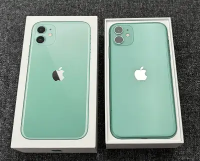 iPhone 11 with Box, OtterBox case, cord, screen protectors, View more
