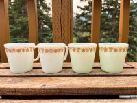 Eight Vintage Pyrex Butterfly Gold Mugs D Handle