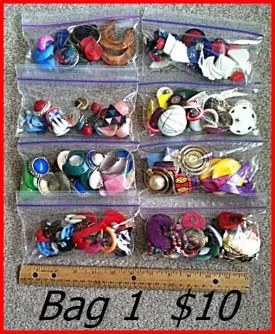 Bags Used Earrings - Pierced / Pairs  $10 Each  (Wear or Crafts), View more