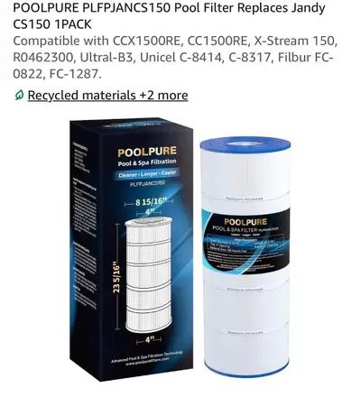 POOLPURE PLFPJANCS150 Pool Filter, View more