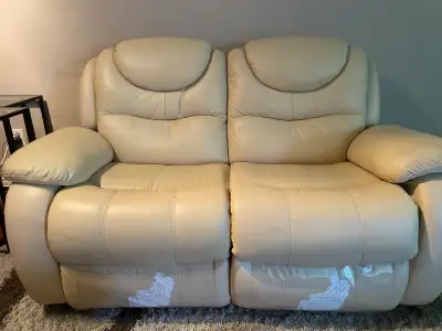 Two‑seater leather recliners, View more