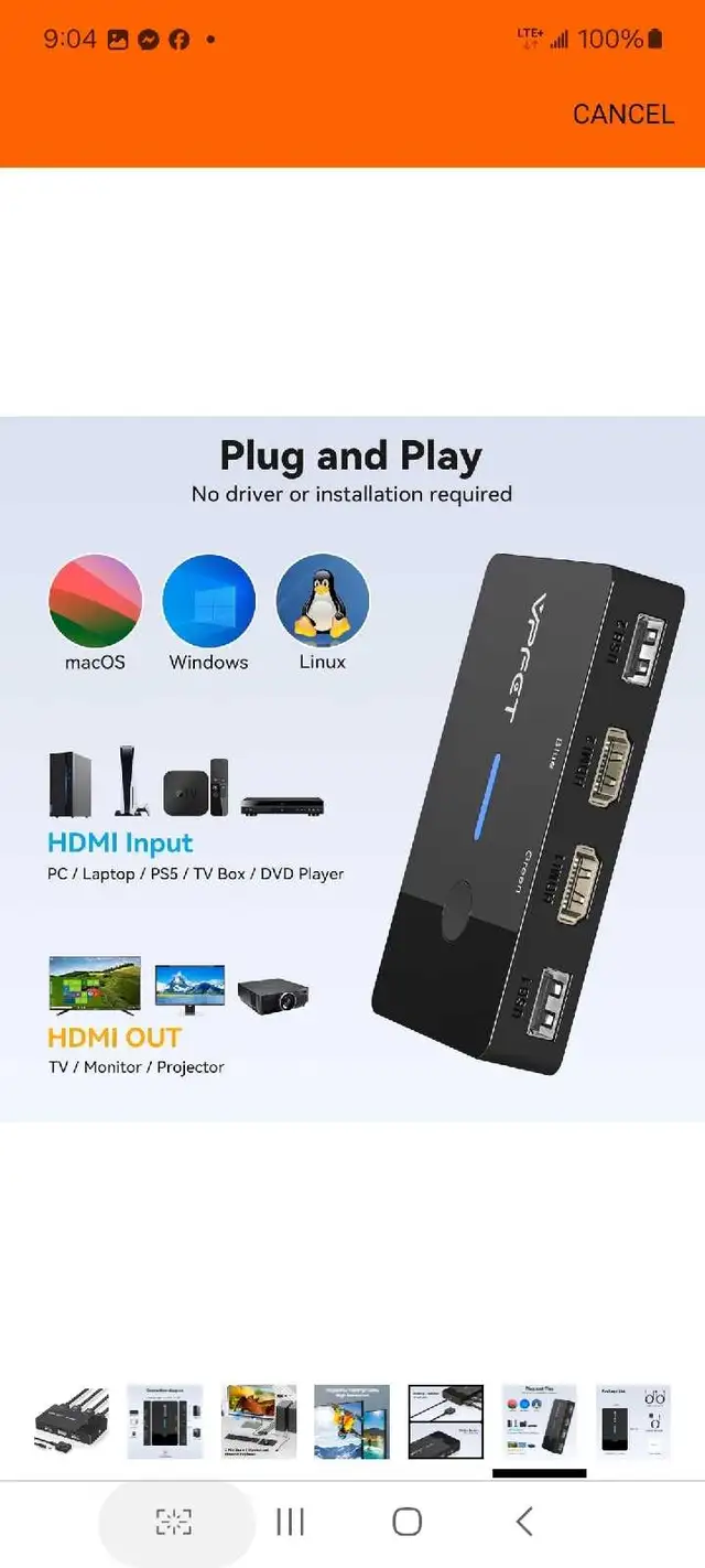 AILVLVNG HDMI KVM Switch 1 Monitors 2 Computers 4K@60Hz USB KVM  in Cables & Connectors in Markham / York Region - Image 5
