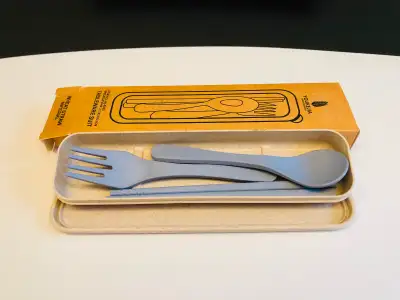 Wheat Straw Travel Fork Spoon Chopsticks Set (New, Unused), View more