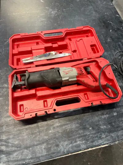Get your hands on this used Milwaukee Sawzall, a powerful tool for all your cutting needs! This reci...