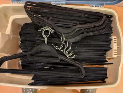 150+ clothes hangers (Flocked Hangers from Costco), View more