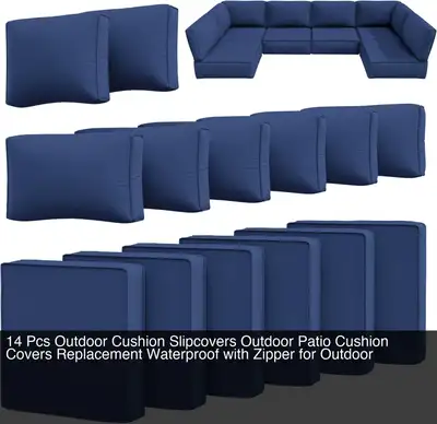 14 Pcs Outdoor Cushion Slipcovers Outdoor Patio Cushion Covers, View more