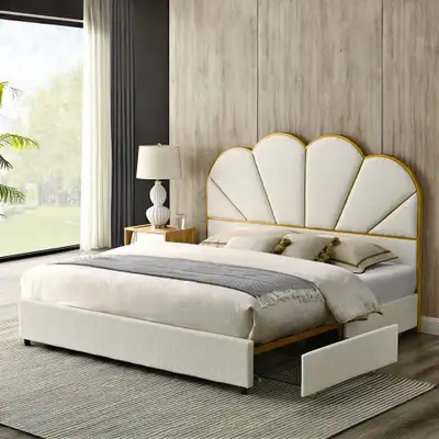 High-Quality Scallop Storage Bedframe, View more