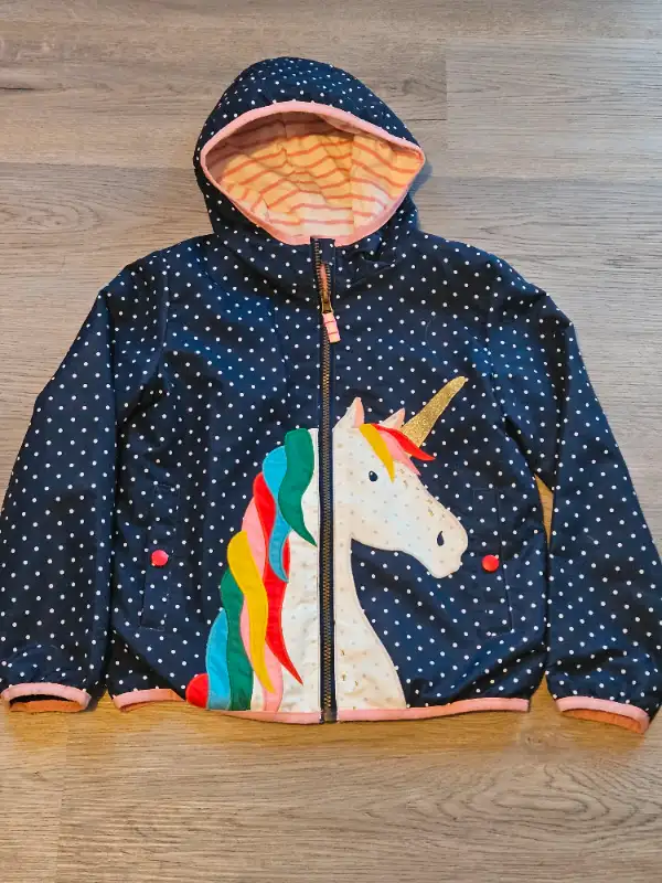 Girls Unicorn Rainjacket Size 8-9 in Kids & Youth in Bridgewater - Image 2