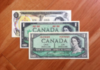 3 Billets de 1$ 1954, 1967 et 1973