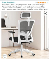 Office Chair, White/Black 