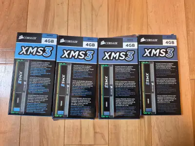 CORSAIR 4pack XMS3 Memory 16GB (4X4GB) 1600Mhz model CMX4GX3M2A, View more