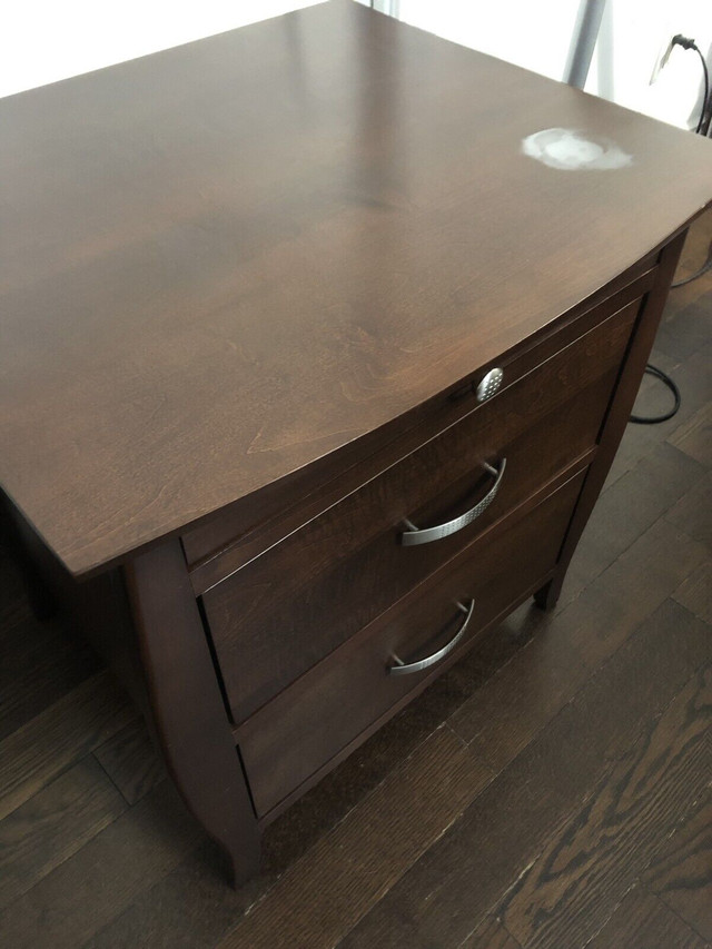 Solid  wood night table/side table 2 drawers & 1 sliding board in Coffee Tables in Markham / York Region - Image 3