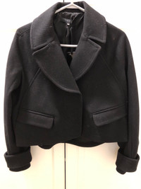 Black wool cropped coat/jacket NEW with tags