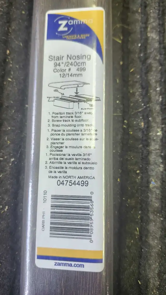 Laminate Stair Nosing (8x 8 ft) New
