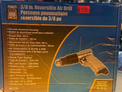 Power Fist 3/8 in Reversible Air Drill, View more