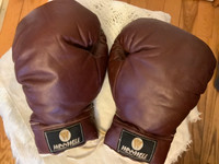 A Pair of WINNWELL #9808 Soft Brown Leather Boxing Gloves