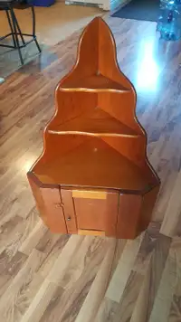 Unique Antique Wood Corner Cabinet